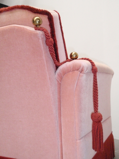 Sofastuhl rosa Vintage Armlehnstuhl Midcentury neuwertig