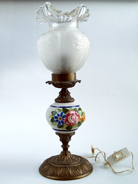 antike Petroleumlampe Vintage Tischleuchter